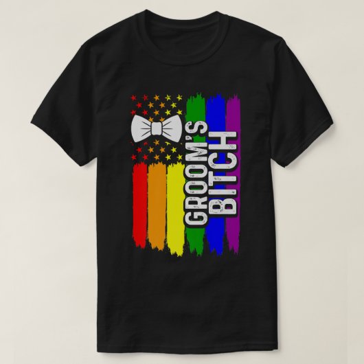Lgbtプライドゲイバチュラーパーティ婚約1352 Tシャツ (デザイン正面)