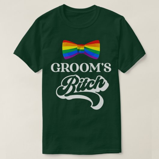 LGBTプライドゲイバチュラーパーティGrooms EngagementT-S Tシャツ (デザイン正面)
