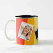 LGBTプライドゲイレズビアンの写真パーソナライズされた名 ツートーンマグカップ (左)
