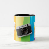 LGBTプライドゲイレズビアンの写真パーソナライズされた名 ツートーンマグカップ (中央)