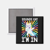 LGBTプライドサウンドゲイ私がレインボー・ユニコーンにいる  マグネット (正面/裏面)