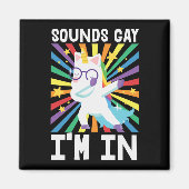 LGBTプライドサウンドゲイ私がレインボー・ユニコーンにいる  マグネット (正面)