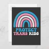 LGBTプライドサポー保護トTrans Kids インビテーションポストカード (正面/裏面)