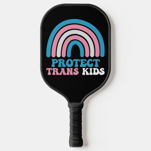 LGBTプライドサポー保護トTrans Kids ピックルボールラケット (正面)