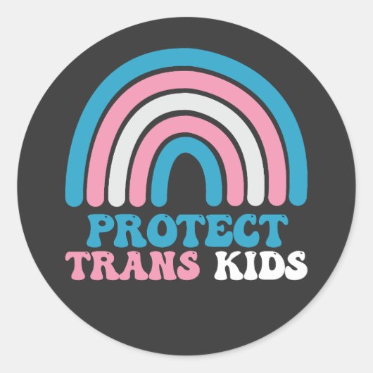 LGBTプライドサポー保護トTrans Kids ラウンドシール (正面)