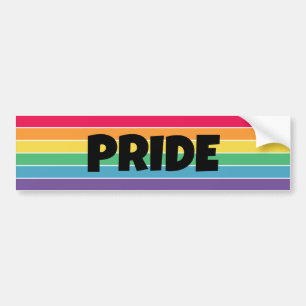 LGBTプライドシール レインボーストライプ バンパーステッカー