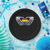 Lgbtプライドスケルトンハロウィーンゴシッククラシックハート ペーパープレート (パーティー)