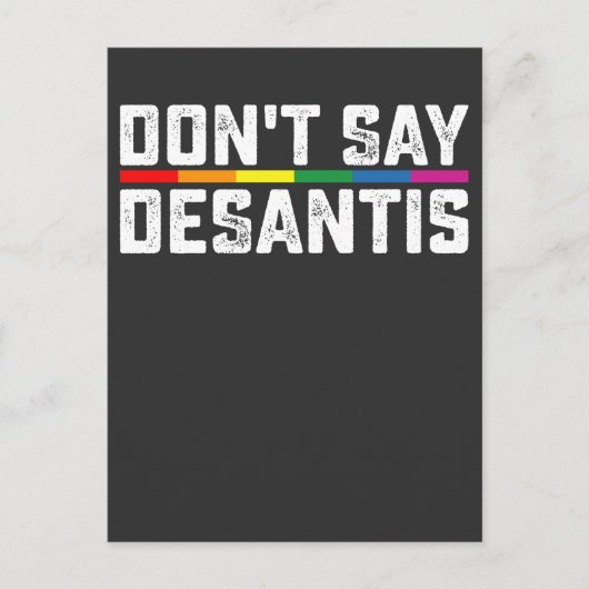 LGBTプライドデサンティス語らないゲイレズビアン インビテーションポストカード (正面)