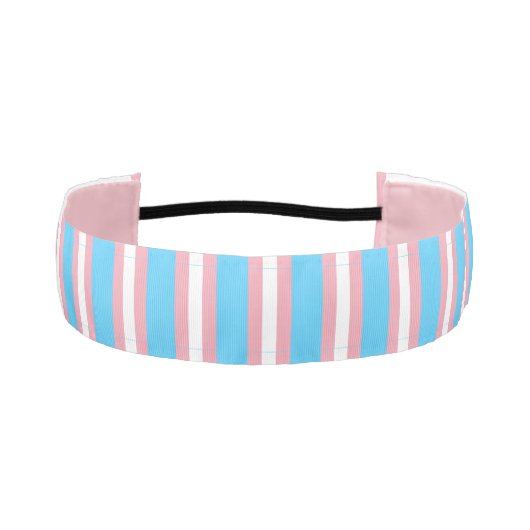 LGBTプライドトランスジェンダー国旗の色1-1/2" アスレチックヘッドバンド (正面)