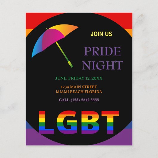 LGBTプライドナイトフライヤー チラシ (正面)