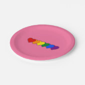 LGBTプライドハート ペーパープレート (アングル)