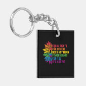 LGBTプライドヒマワリ他人への平等な権利 キーホルダー (正面左)