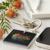 LGBTプライドヒマワリ他人への平等な権利 キーホルダー (正面右)