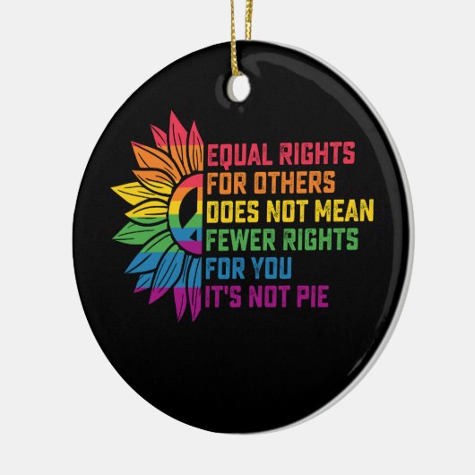 LGBTプライドヒマワリ他人への平等な権利 セラミックオーナメント (左)