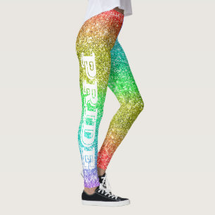 LGBTプライドフェイクグリッター レギンス