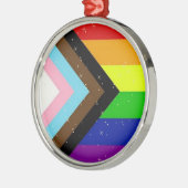 LGBTプライドフラグクリスマスツぶら下がったリーの飾り メタルオーナメント (左)