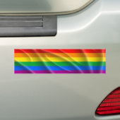 LGBTプライドフラグバー波形 – .png バンパーステッカー (車上)