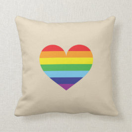 LGBTプライドフラグラインボーハートスローピロー クッション