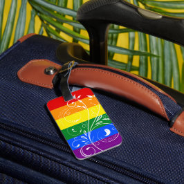 LGBTプライドフラグヴィンテージフラワーブルーム ラゲッジタグ