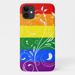 LGBTプライドフラグヴィンテージフラワーブルーム iPhone 11 ケース