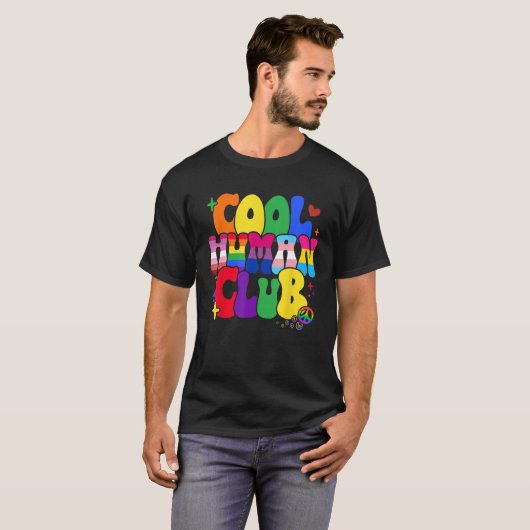 LGBTプライドフラッグクールヒューマンクラブトランスジェンダーレスビ Tシャツ (正面フル)