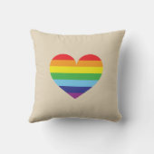 LGBTプライドフラッグレインボーハート装飾用クッション クッション (裏面)