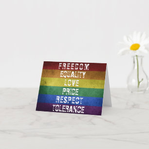 LGBTプライドモダンレインボーストライプ国旗 カード