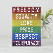 LGBTプライドモダンレインボーストライプ国旗 シーズンカード (スタンド正面)