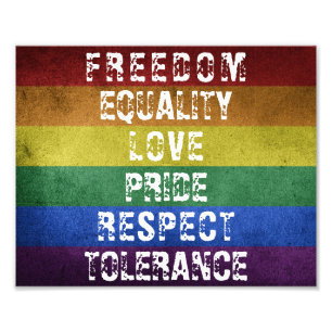 LGBTプライドモダンレインボーストライプ国旗 フォトプリント           