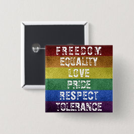LGBTプライドモダンレインボーストライプ国旗 缶バッジ
