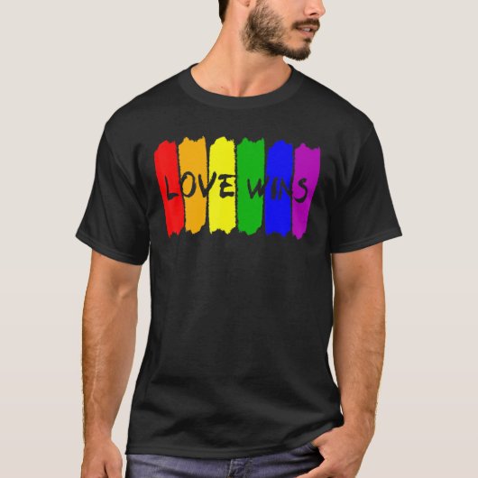 Lgbtプライドラブがレインボーサポートゲイレズビアン Tシャツ (正面)