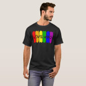 Lgbtプライドラブがレインボーサポートゲイレズビアン Tシャツ (正面フル)
