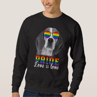 Lgbtプライドラブイズラブビーグルドッグ スウェットシャツ