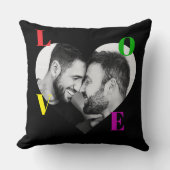 LGBTプライドラブレターブラック&ホワイトフォトカスタム クッション (正面)