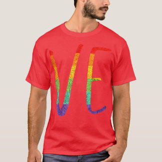 LGBTプライドラブLO VEレズビアンカップル対応Lov Tシャツ