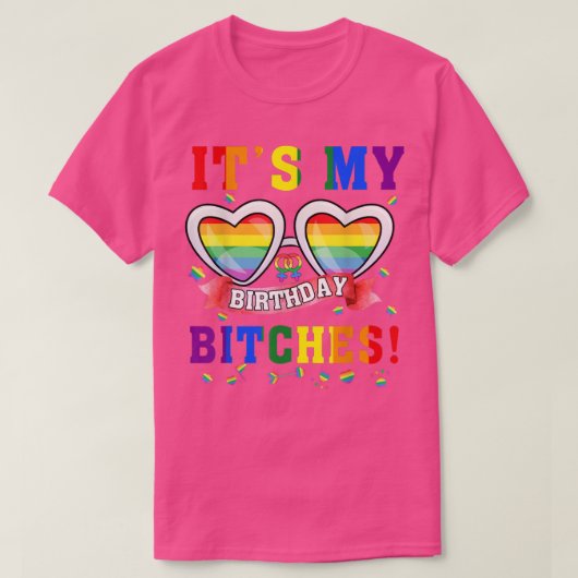 LGBTプライドレインボーかわいい誕生日B1t Tシャツ (デザイン正面)
