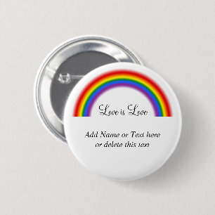 LGBTプライドレインボーとカスタム文字恋愛 缶バッジ