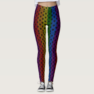 LGBTプライドレインボーカラーパターンレギンス レギンス