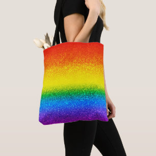 LGBTプライドレインボーグリッタースパストライプークルズ トートバッグ