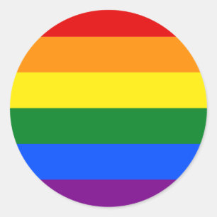 LGBTプライドレインボーストライプの ラウンドシール