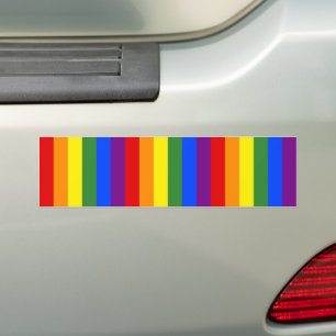 LGBTプライドレインボーストライプパターン バンパーステッカー