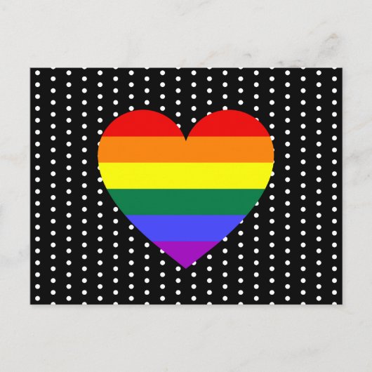 LGBTプライドレインボーハート ポストカード (正面)