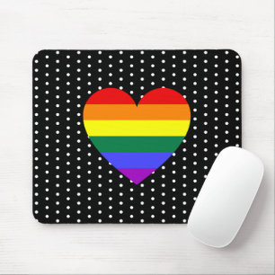 LGBTプライドレインボーハート マウスパッド