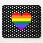 LGBTプライドレインボーハート マウスパッド (正面)