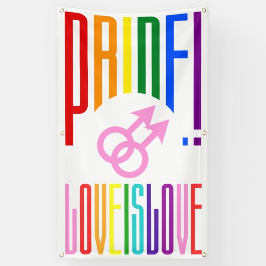 LGBTプライドレインボーフラッグカラーゲイ結婚のサイン 横断幕 (縦)