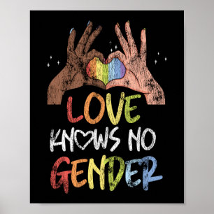 LGBTプライドレインボーラブNo Gender Black ポスター
