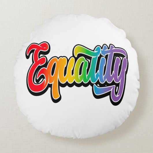 LGBTプライドレインボー国旗の平等 ラウンドクッション (正面)