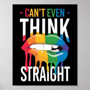 LGBTプライドレインボー考えは口が真っ直ぐできない ポスター