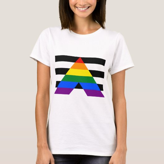 LGBTプライドレインボー誇りを持ったリー Tシャツ (正面)