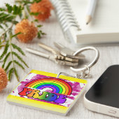 LGBTプライドレインボー キーホルダー (正面右)